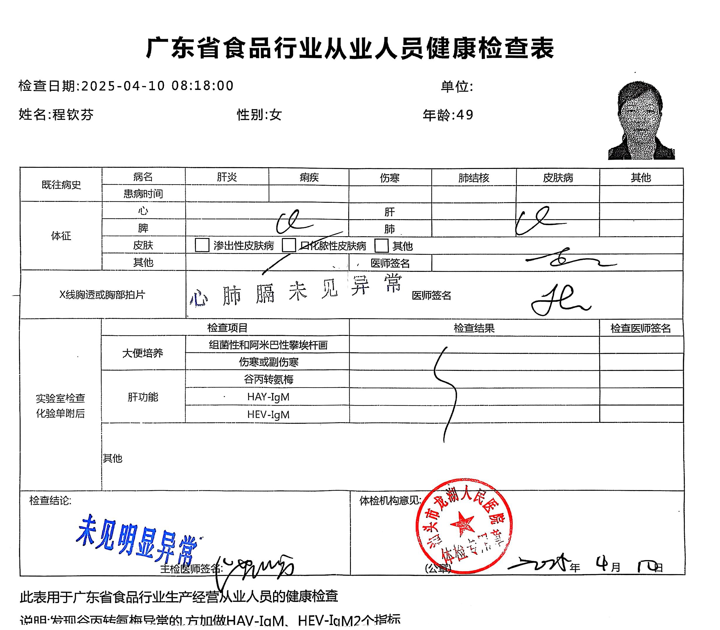 獲得月嫂健康證